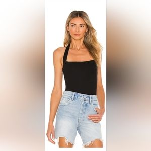 superdown Black Halter Bodysuit